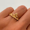 Anillo 15 Casting Blanco Oro amarillo 18k / Talla 6 1/4 / 2,1 Gr