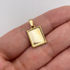 Dije placa fotograbado Oro amarillo 18k 0,8 Gr / 11,25 mm / 2 Cm