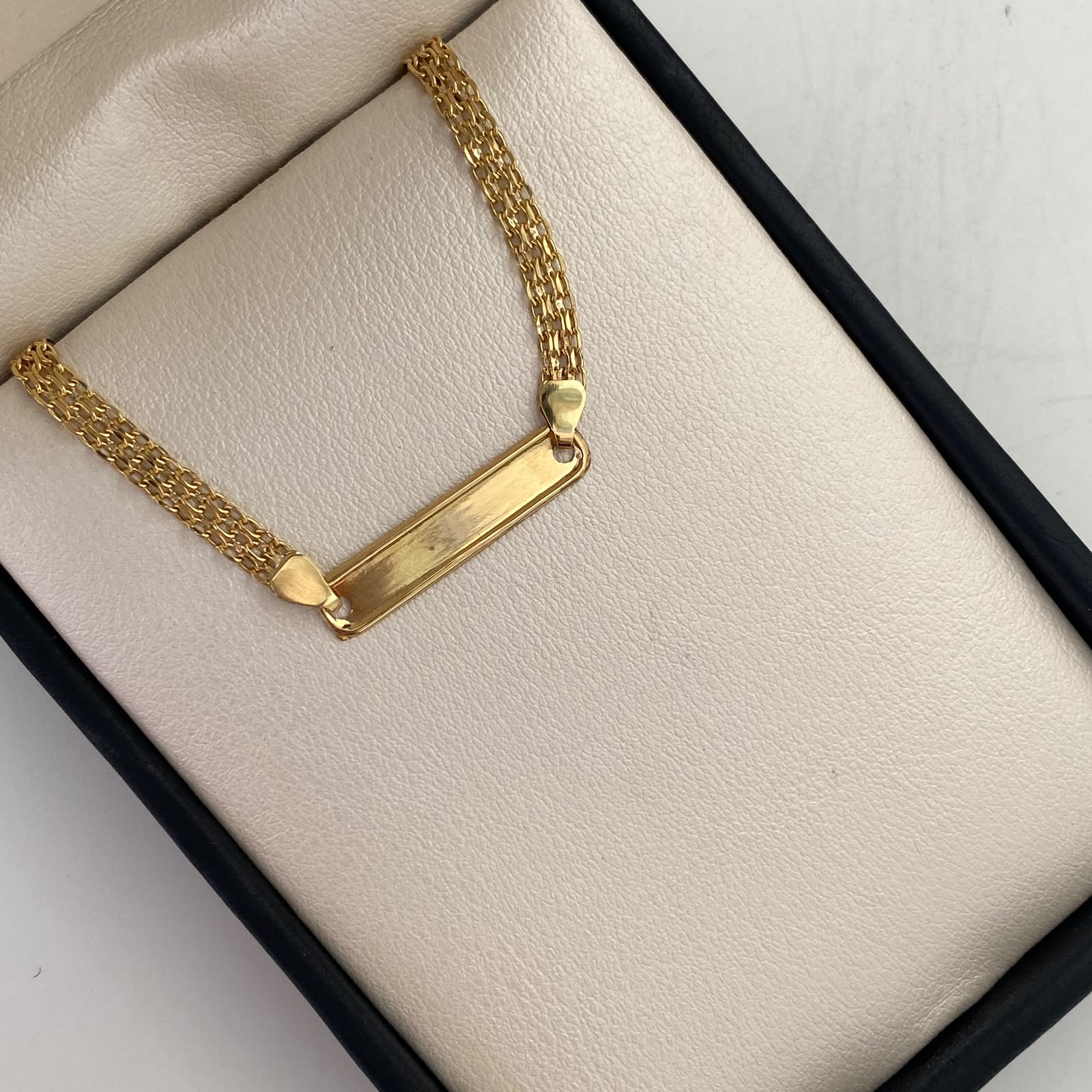 Pulso bebé It Chino Placa Oro amarillo 18k +1 / 2,45 Gr / 3,6 mm / 14 Cm