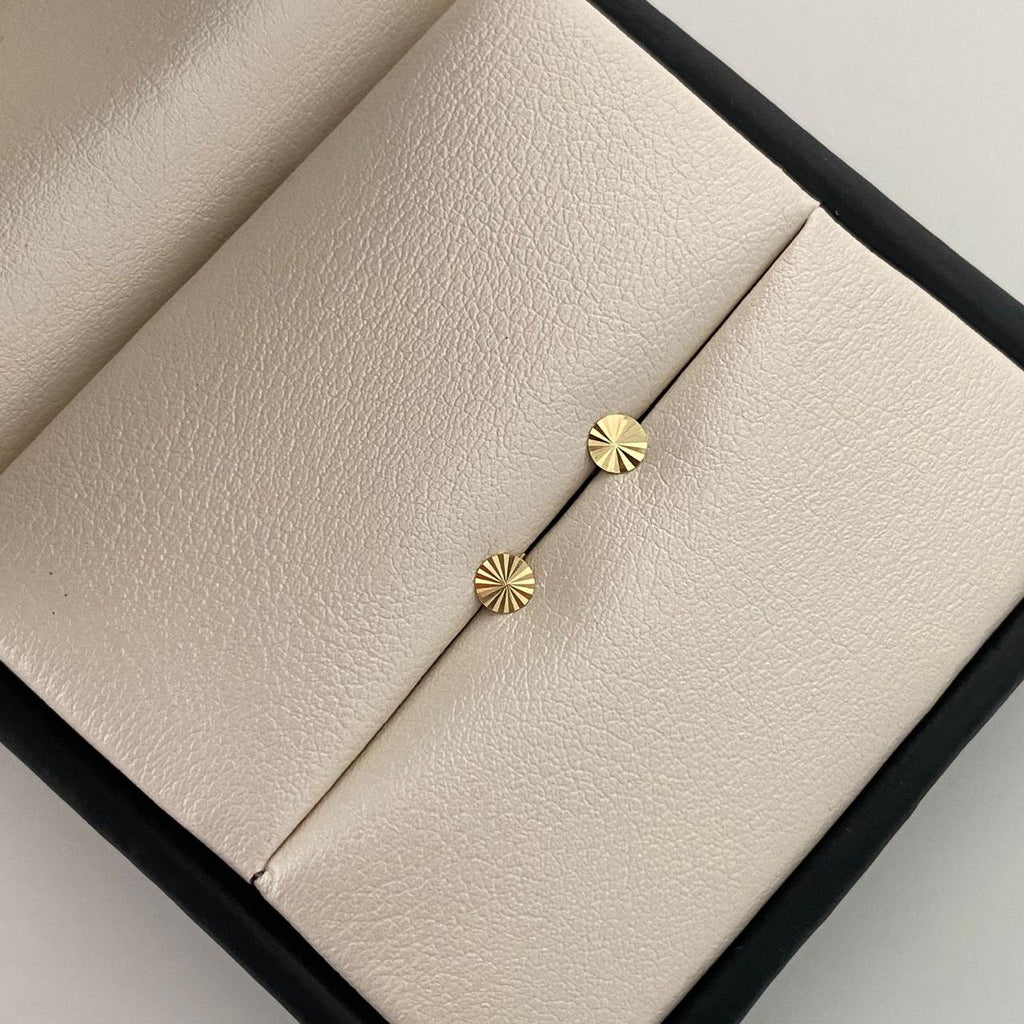 Topos Redondos planos diamantados Oro amarillo 18k 0,4 Gr / 4 mm