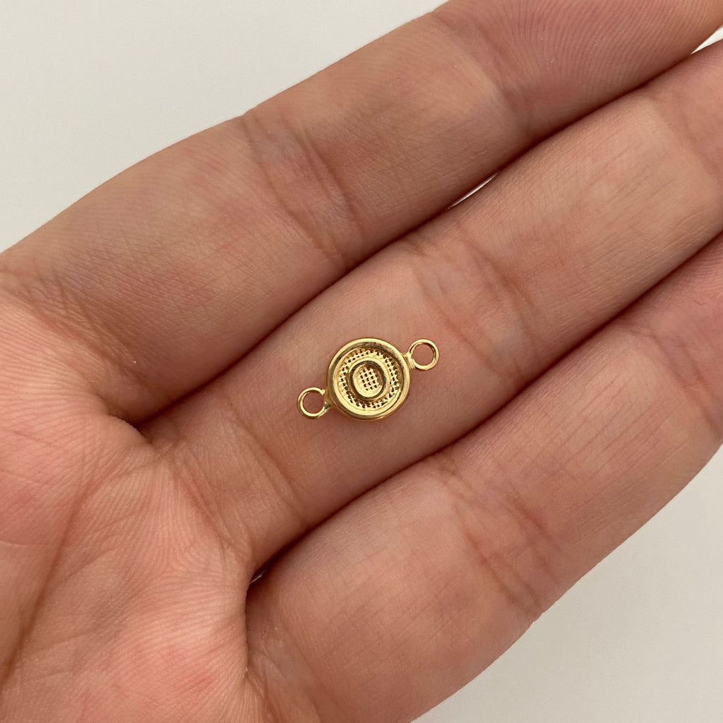Herraje letra O diamantada Oro amarillo  0,25 Gr / 1,2 Cm