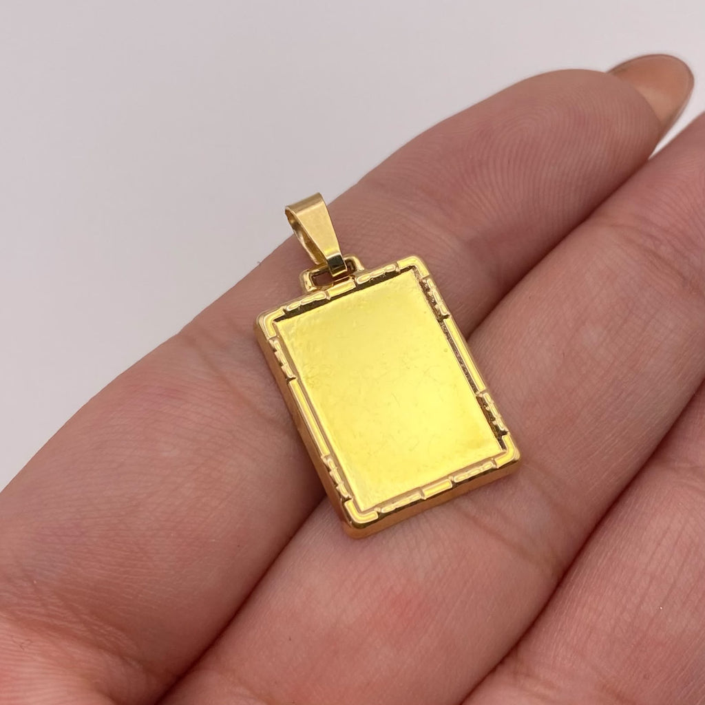 Dije placa fotograbado Oro amarillo 18k 1,36 Gr / 14,35 mm / 2,5 Cm