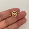 Herraje timón casting blanco Oro amarillo 18k 2,15 Gr / 2,0 Cm