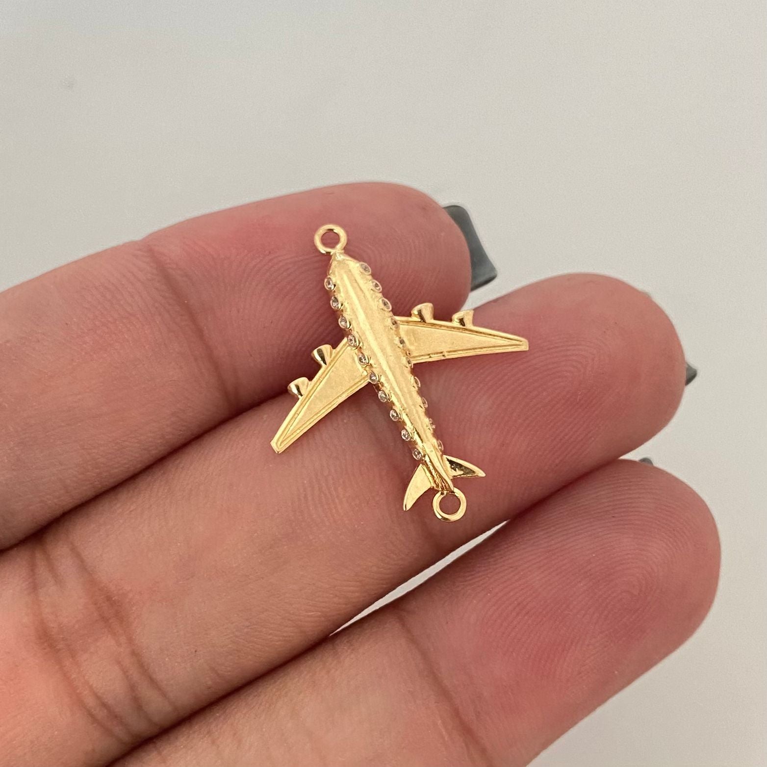 Herraje avion liso Oro amarillo 18k 1,25 Gr / 2,5 Cm