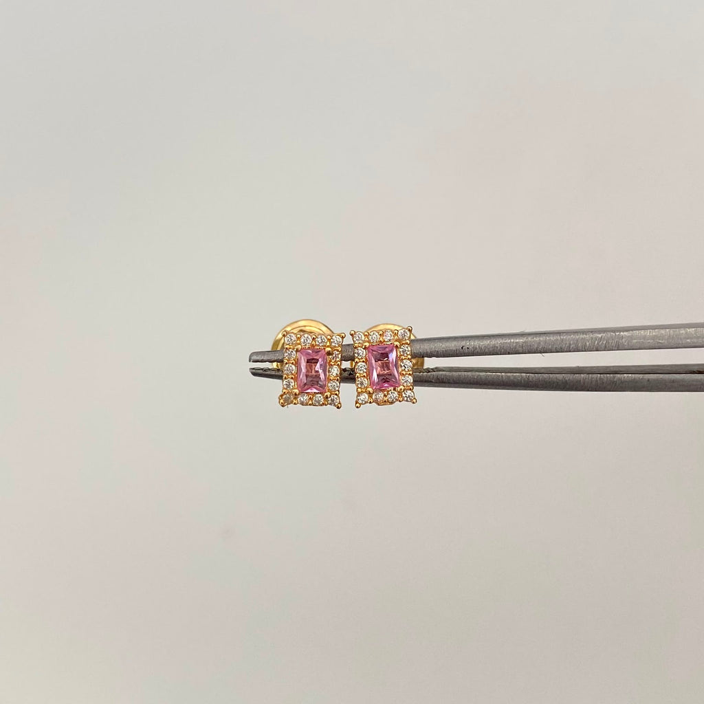 Topos Cuadrado Casting Rosa Oro amarillo 18k 0,75 Gr / 4,8 mm