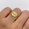 Anillo Troquel cruz Oro amarillo 18k / Talla 9 / 2,15 Gr / 4,5 mm