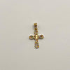 Dije Cruz trebol diamantado circones multicolor Oro amarillo 18k 1,3 Gr / 13,6 mm / 2,4 Cm