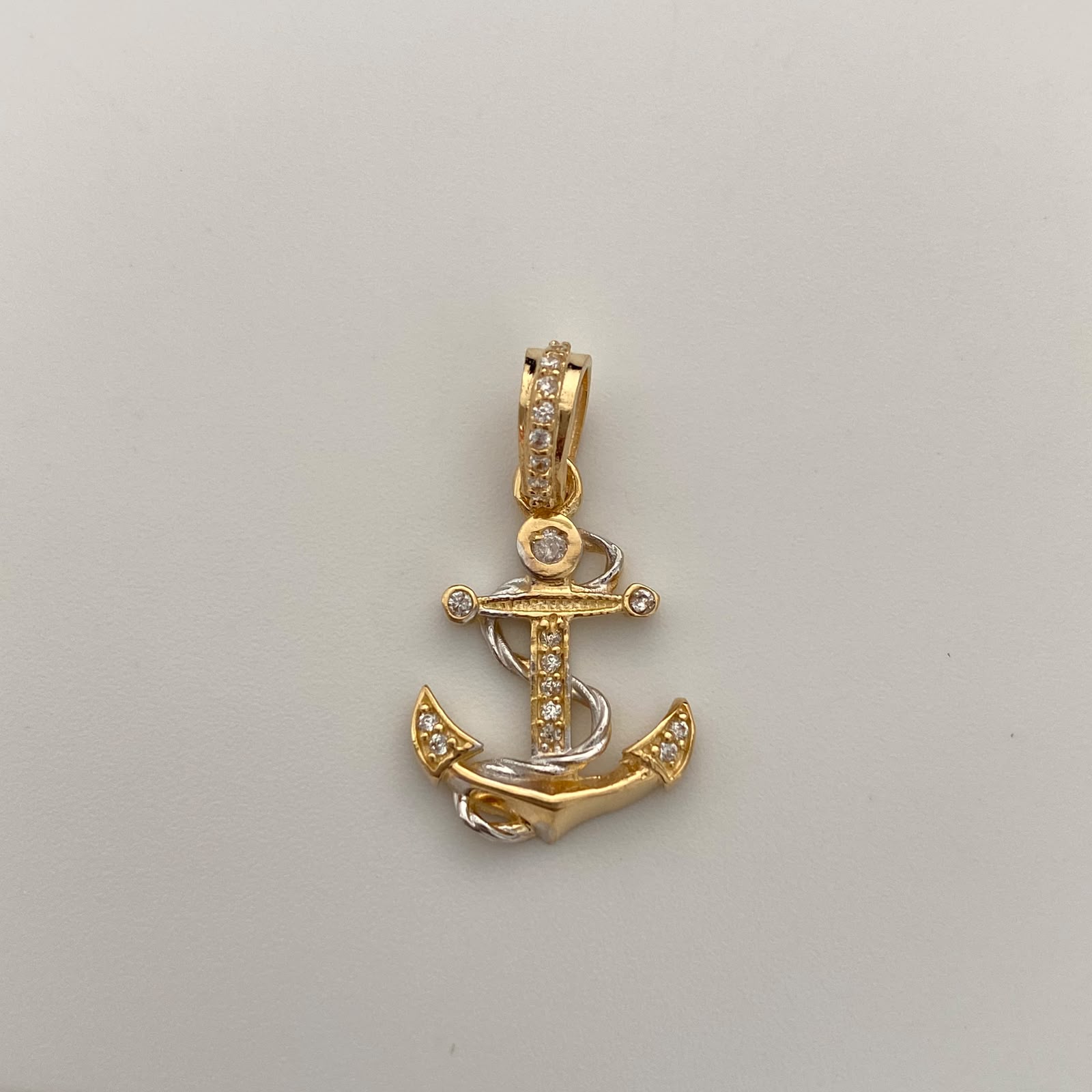 Dije Ancla Casting Oro amarillo y Oro blanco 18k 1,8 Gr / 13,4 mm / 2,3 Cm