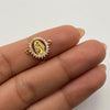 Herraje Virgen de Guadalupe Casting Blanco Oro amarillo 18k 1,3 Gr / 1,5 Cm