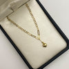 Tobillera It cajón dije corazón aro seguido Oro amarillo 18k +2 / 2,35 Gr / 2,5 mm / 25 Cm