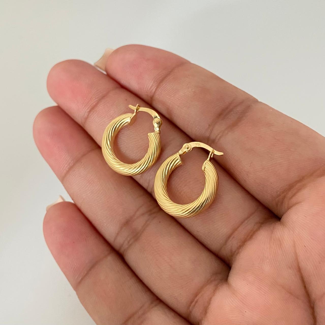 Candonga entorchada Oro amarillo 18k 2,0 Gr / 1,7 Cm