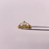 Anillo 15 circones verdes Oro amarillo 18k / Talla 6 / 1,87 Gr / 2,25 mm