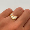 Anillo Argolla Tres oros 18k / Talla 8 / 1,9 Gr / 6,2 mm