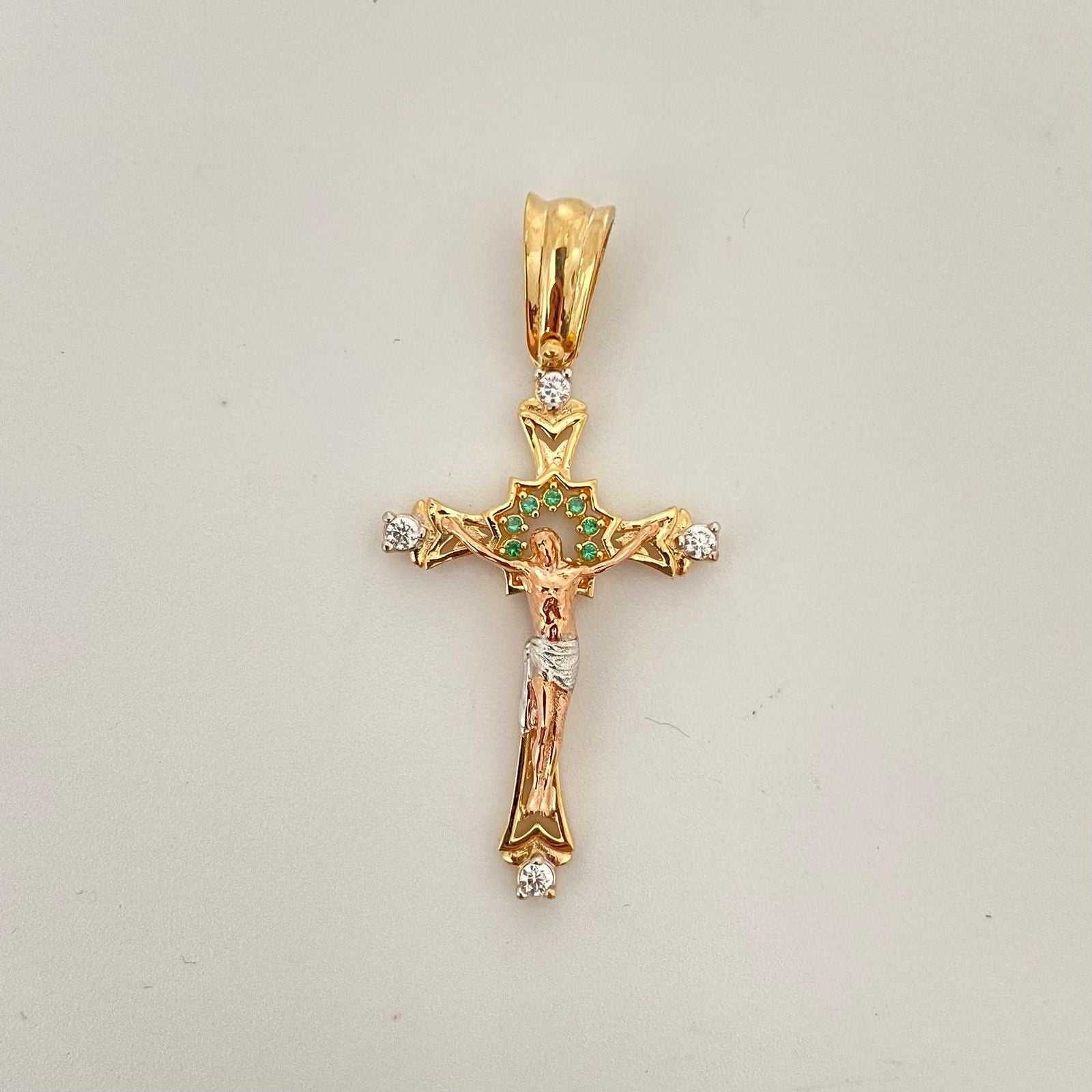 Dije cruz cristo casting en puntas Oro amarillo 18k 3,65 Gr / 4 Cm