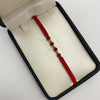 Pulsera tejida Bola 3mm hilo rojo Oro amarillo 18k 0,2 Gr