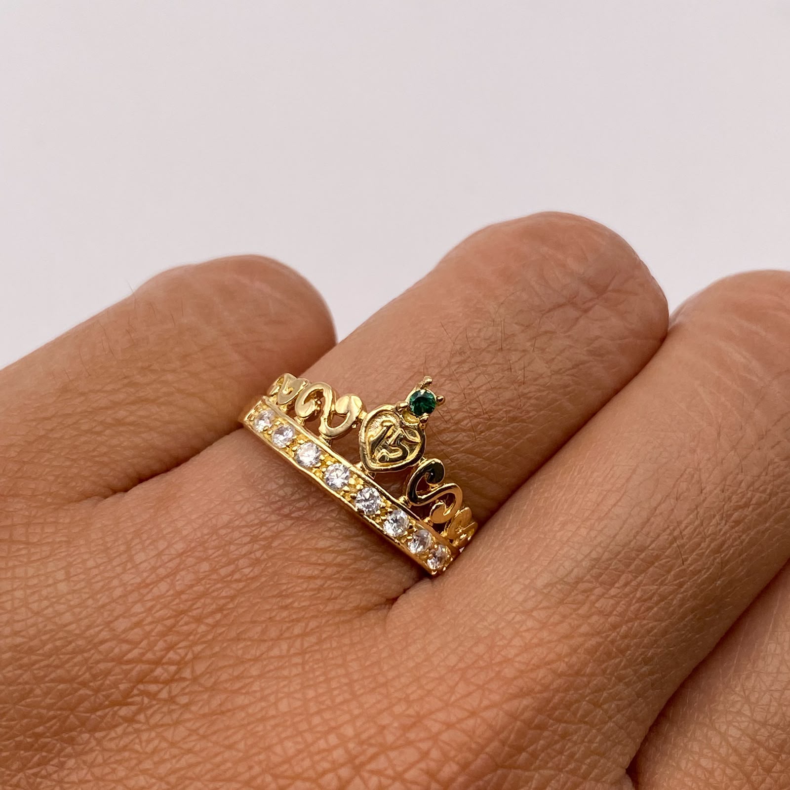 Anillo 15 Casting Blanco Oro amarillo 18k / Talla  61/4 / 2,5 Gr