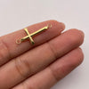 Herraje cruz lisa Oro amarillo 18k 0,52 Gr / 2,5 Cm