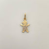 Dije niño centro circones blancos Oro amarillo 18k 1,95 Gr / 1,8 Cm