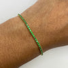 Pulso It tennis circón verde Oro amarillo 18k 1,5 Gr / 1,6 mm / 18 Cm