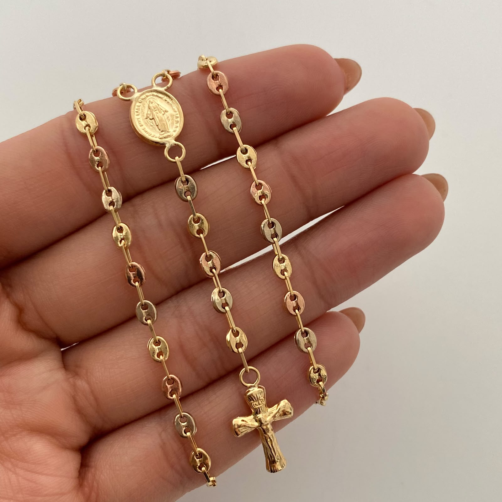 Rosario Gc Virgen Milagrosa Oro amarillo 18k 6,80 Gr / 3,4 mm / 60 Cm Broche 0,40