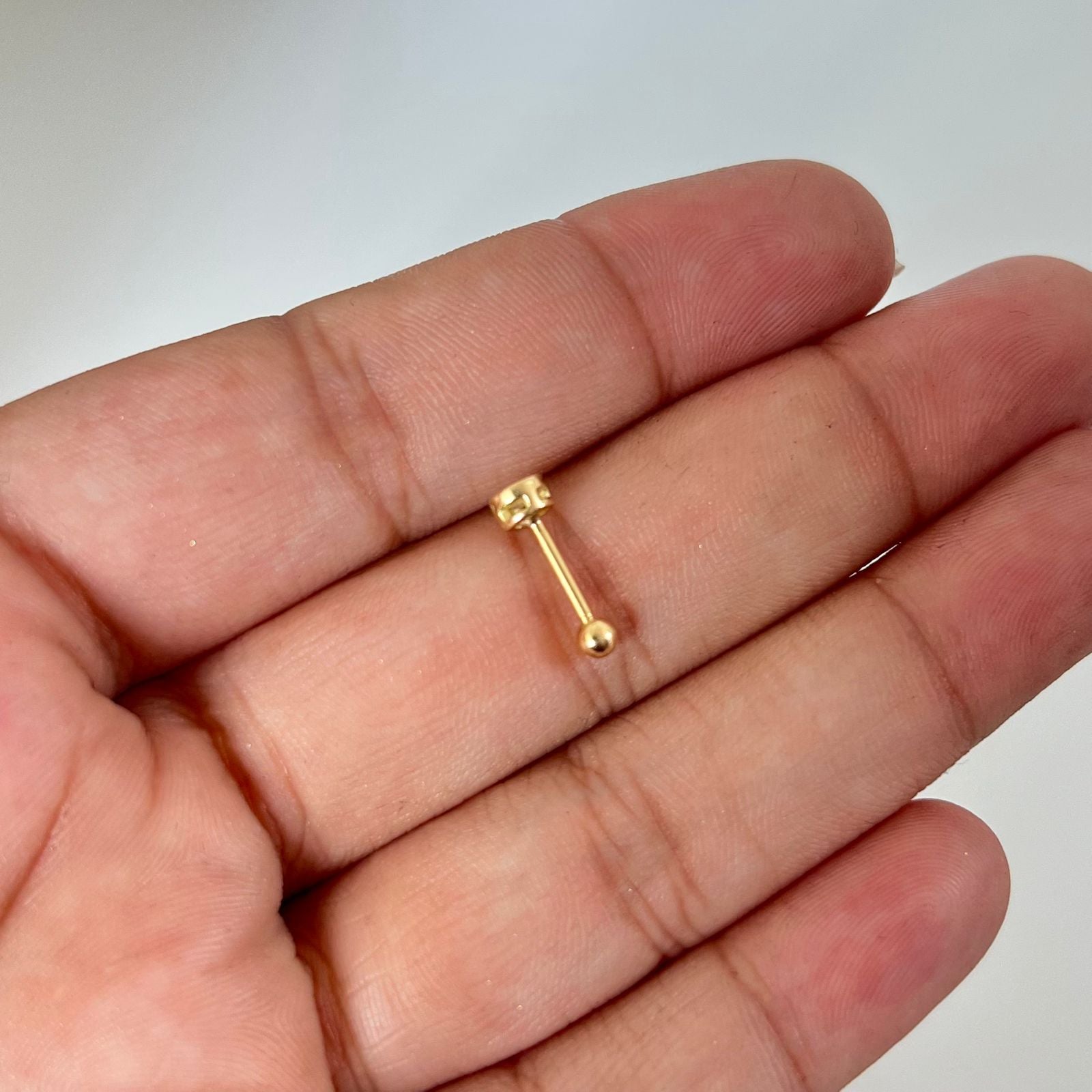 Piercing circon ( joya ) Oro amarillo 18k 0,6 Gr
