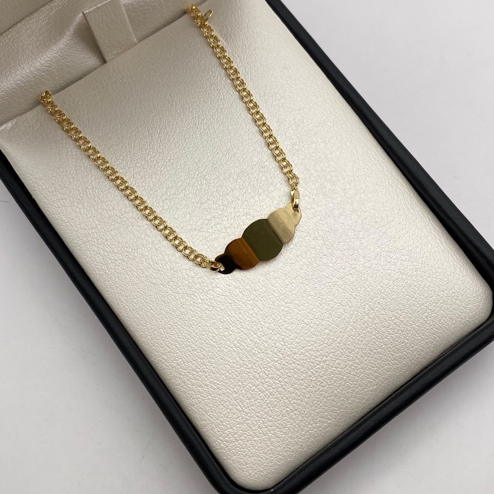 Pulso bebé aro seguido placa nube Oro amarillo 1,50 Gr / 14,5 Cm  Broche 0,15