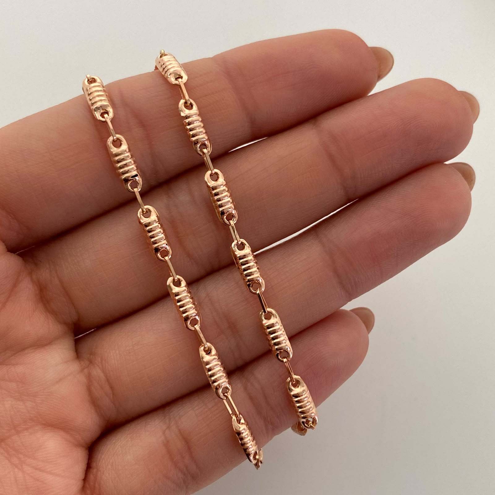 Cadena Rustica Oro rosa 18k 5,45 Gr / 3,3 mm / 60 Cm Broche 0,40
