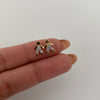 Herraje pareja niños con circones blancos  Oro amarillo 18k 0,9 Gr / 1 Cm