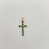 Dije Cruz Casting Verde Oro amarillo 18k 0,55 Gr / 10,8 mm / 2,4 Cm