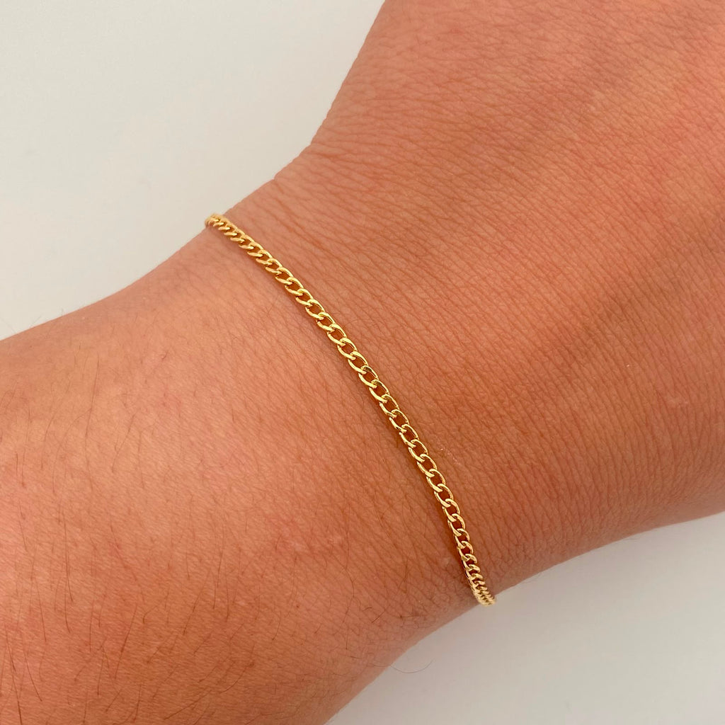 Pulso It Cubana Oro amarillo 18k +2 / 0,9 Gr / 1,8 mm / 16,7 Cm