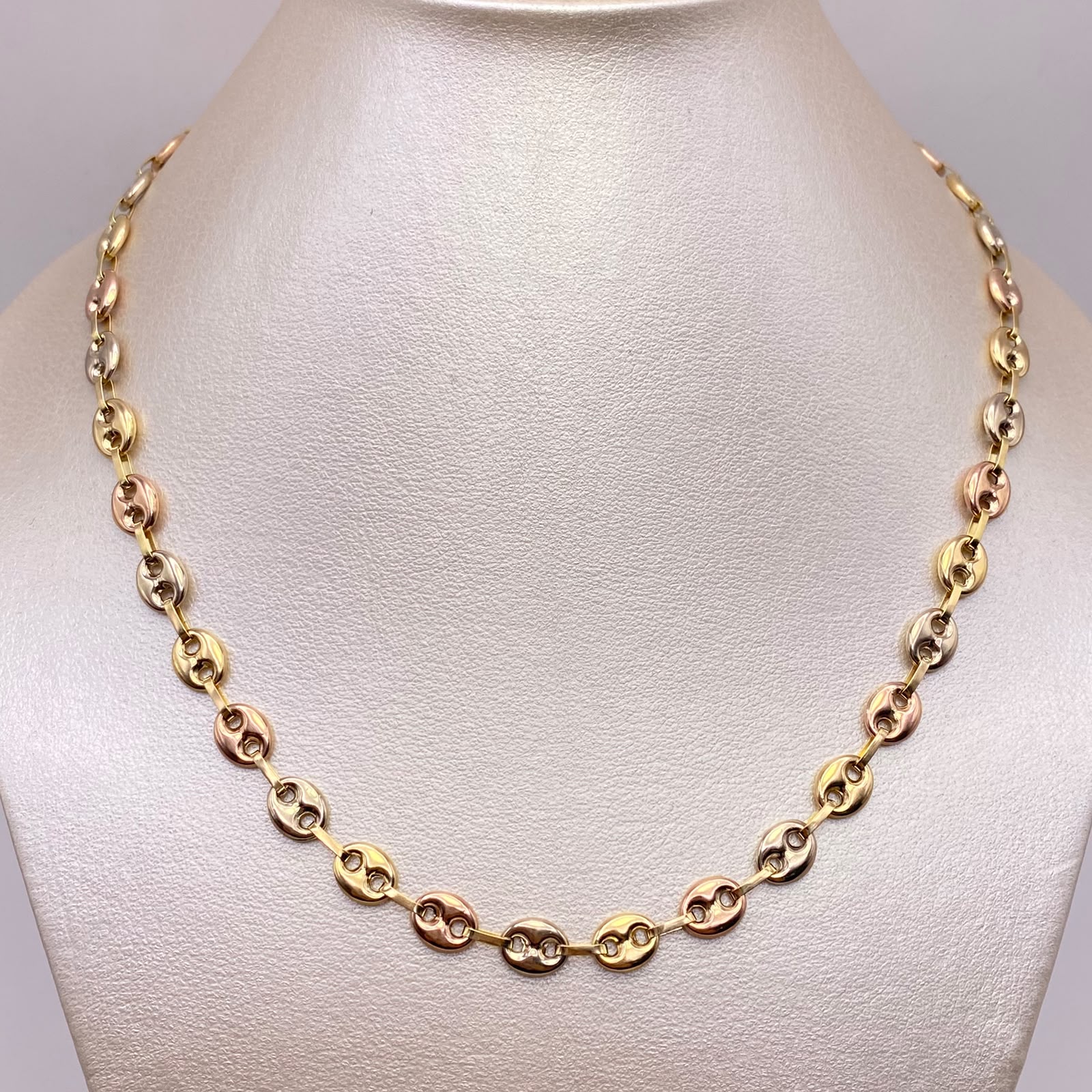 Cadena gc Tres oros 18k 13,65 Gr / 6,45 mm / 60 Cm Broche 0,40