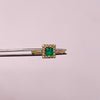 Anillo Solitario cuadrado Verde Oro amarillo 18k / Talla 7 / 2,4 Gr / 1,6 mm