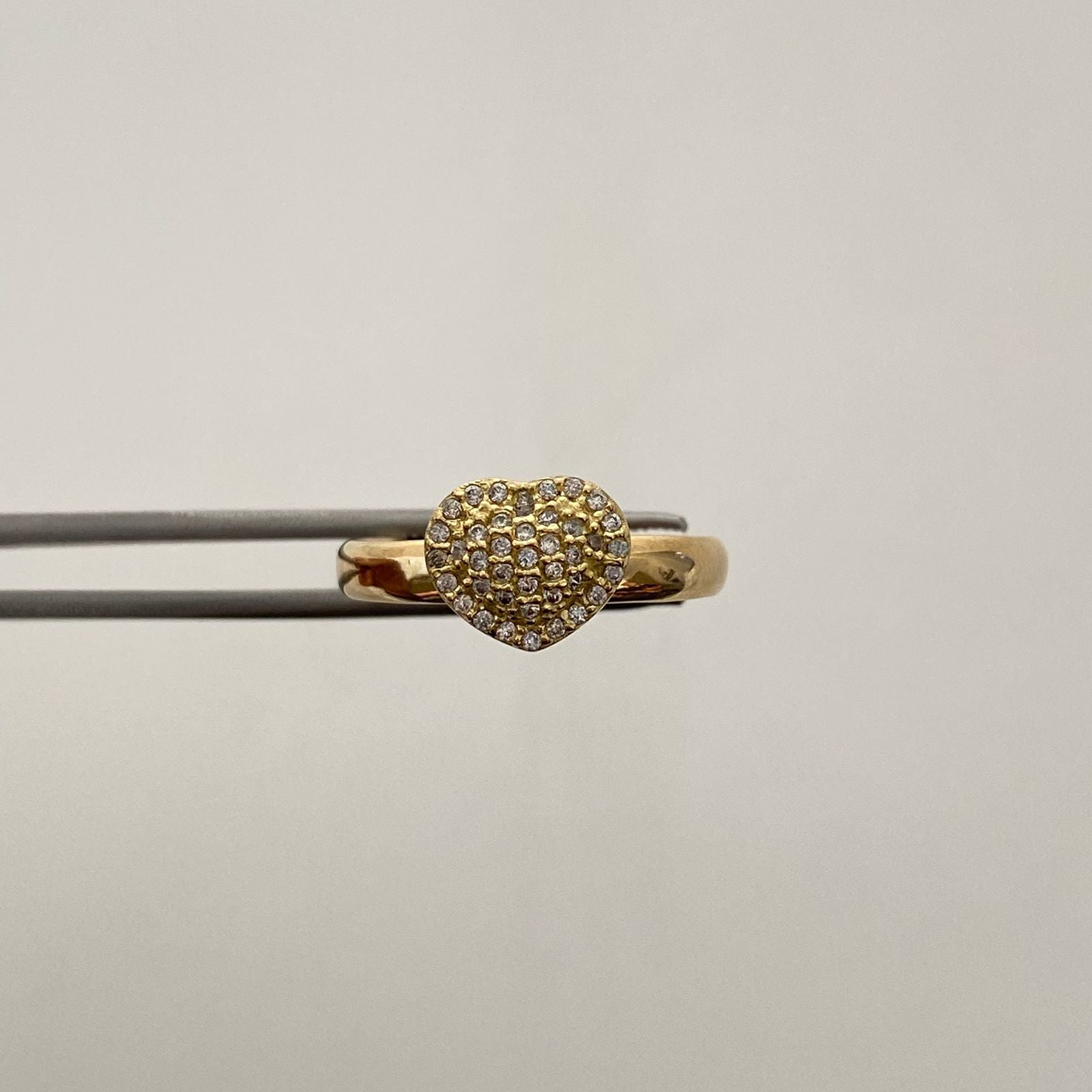 Anillo Corazon Casting Oro amarillo 18k / Talla 8 / 2,1 Gr / 3,2 mm