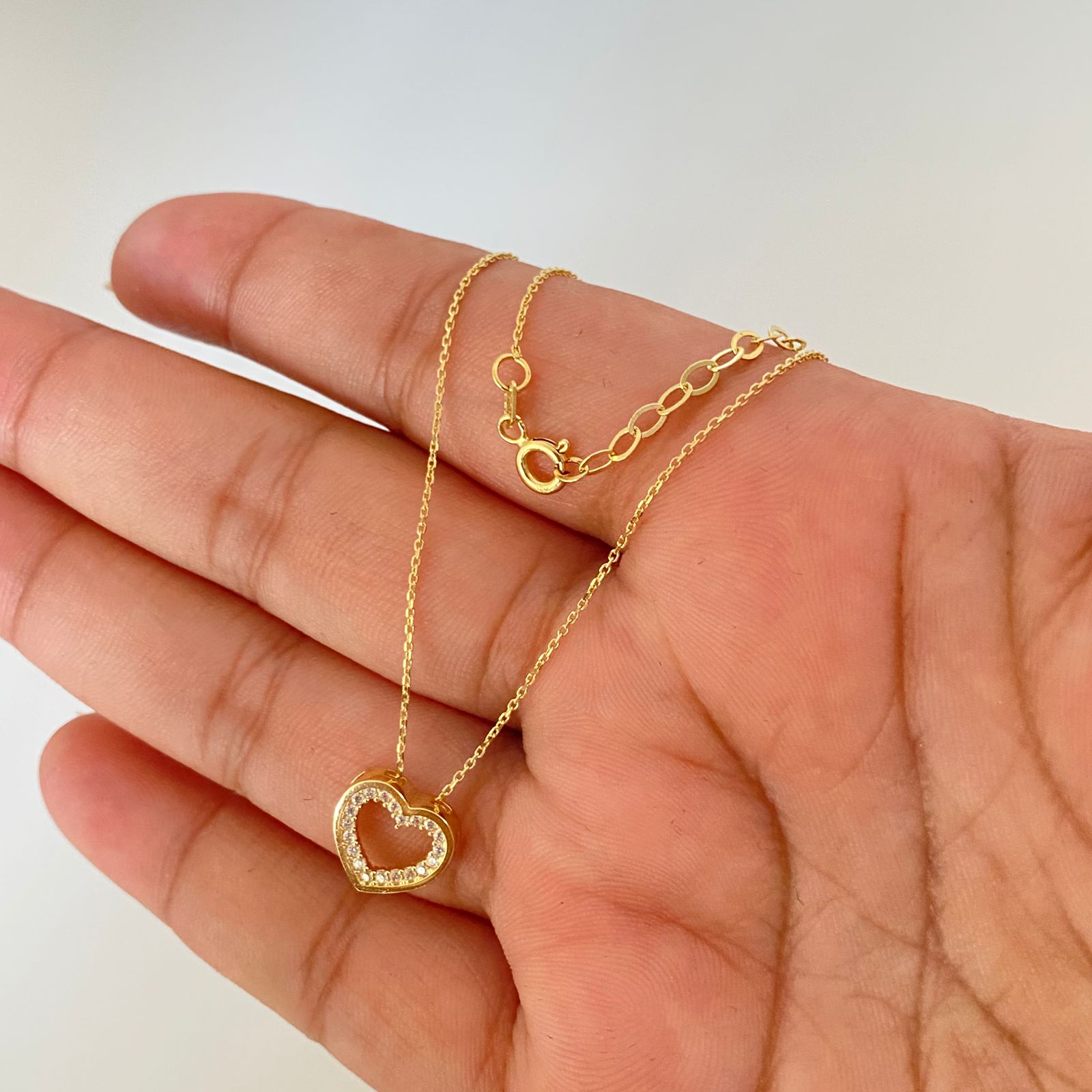 Cadena It set dije corazon casting Oro amarillo 18k +4 / 2,4 Gr / 1 mm / 45 Cm