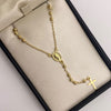 Rosario bola diamantada 3mm virgen milagrosa Oro amarillo 18k 6,46 Gr / 55 Cm  Broche 0,40