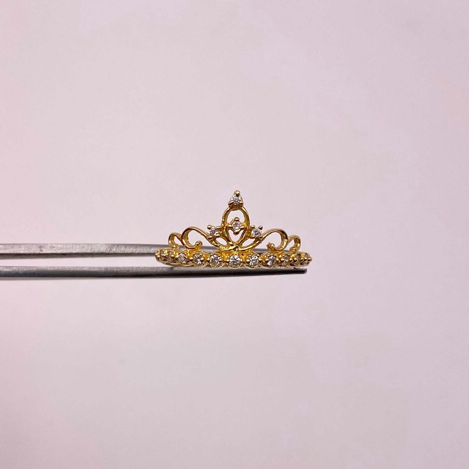 Anillo 15 Tiara casting Blanco Oro amarillo 18k / Talla 7 / 1,5 Gr