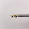 Topos corazón circones blancos y azul rey Oro amarillo 18k 0,9 Gr / 6,23 mm