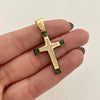 Dije It Dije Cruz circones negros,blancos y verdes  Oro amarillo 18k +4 / 4,05 Gr / 41,1 Cm