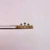 Anillo 15 Tiara casting verde y blanco Oro amarillo 18k / Talla 7 / 2 Gr