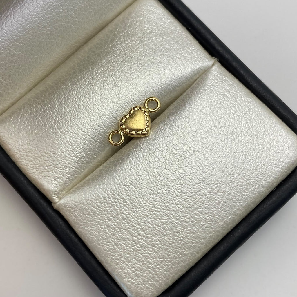 Herraje Corazon borde diamantado Oro amarillo 18k 0,3 Gr / 1,2 Cm