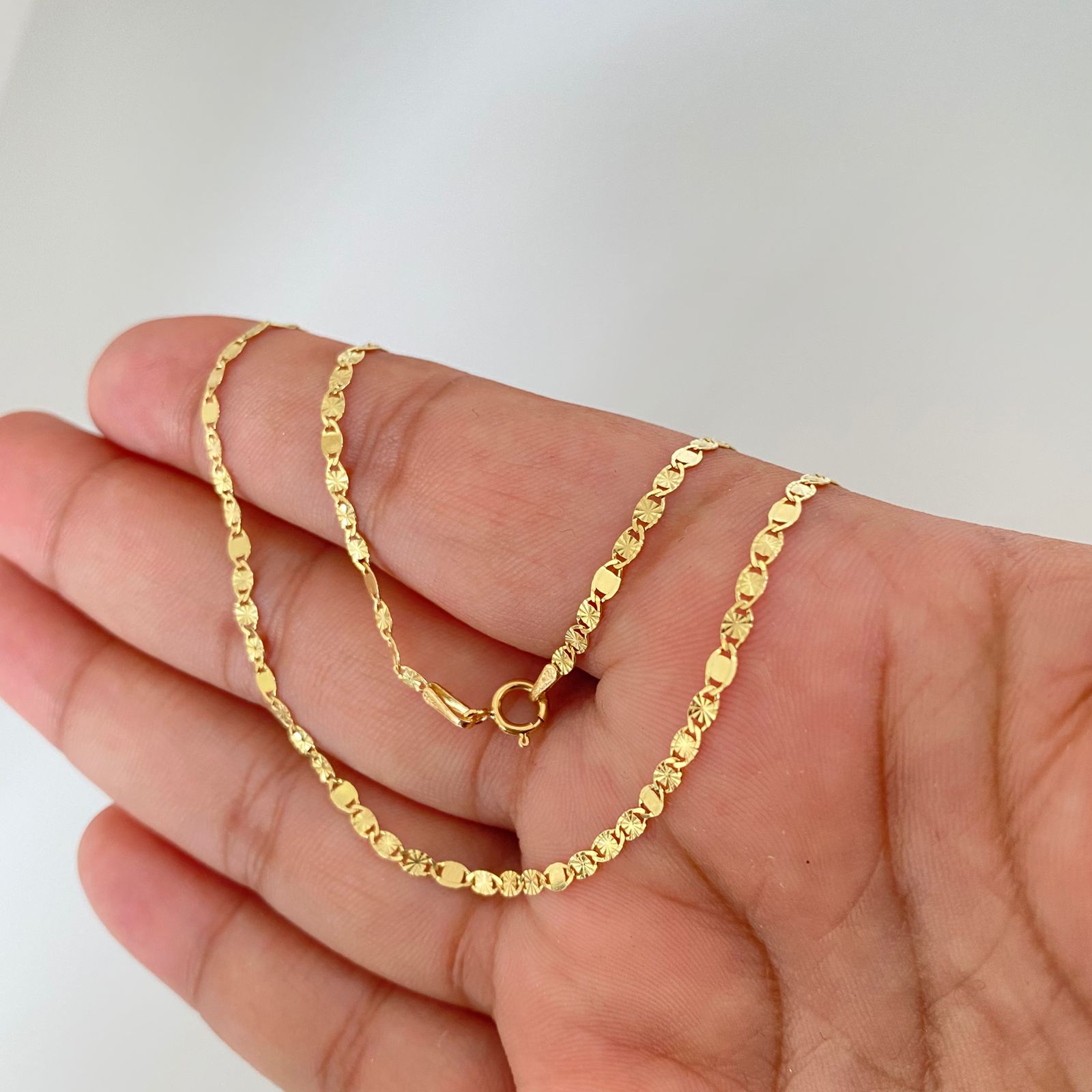 Cadena It plana lisa diamantada  Oro amarillo 18k 3,05 Gr / 2,25 mm / 60 Cm