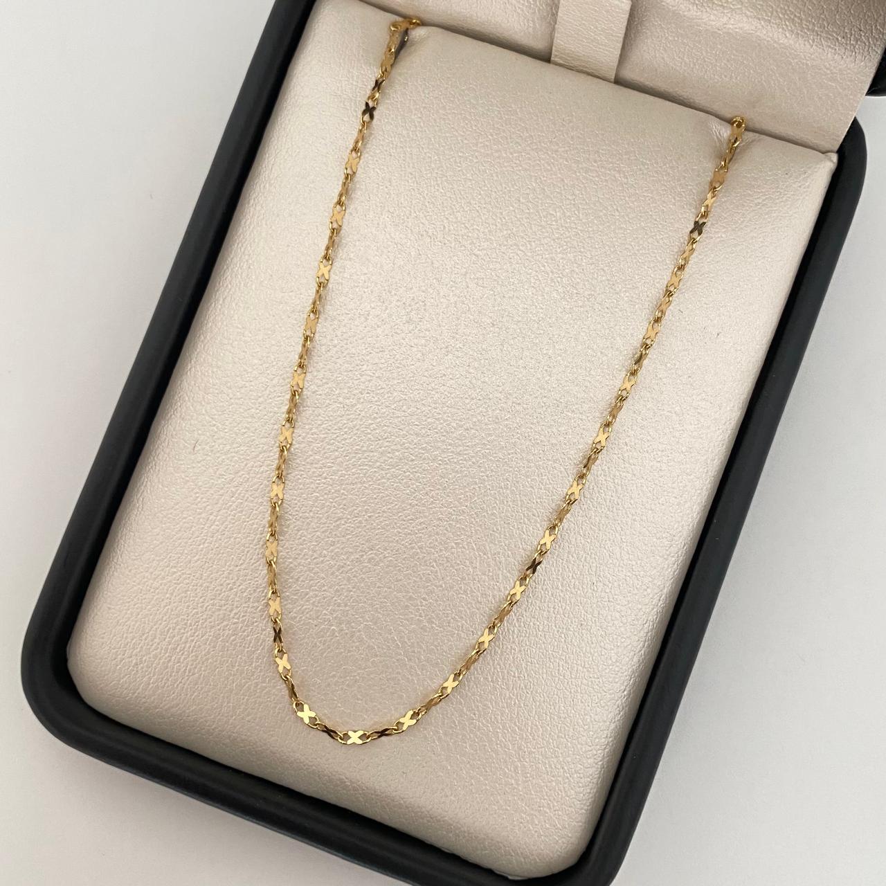 Cadena It flor espejo mariposa Oro amarillo 18k 1,95 Gr / 1,6 mm / 50 Cm