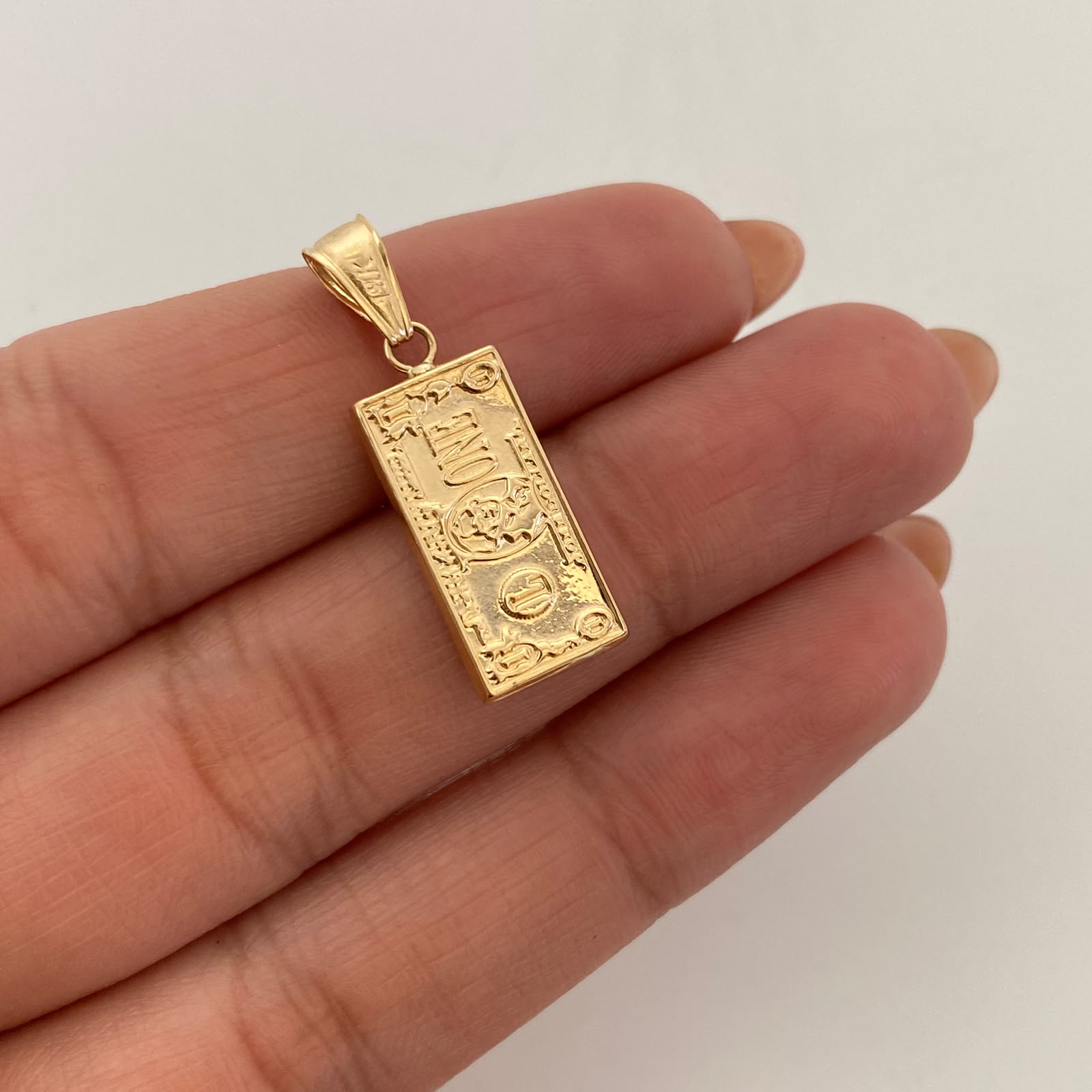 Dije Dolar Oro amarillo 18k 1,15 Gr / 9,3 mm / 2,8 Cm