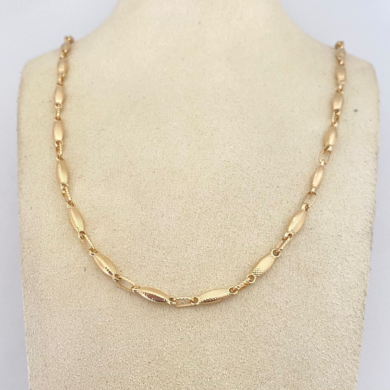 Cadena rustica barriles diamantados Oro amarillo 18k 10,05 Gr / 3,3 mm / 60 Cm Broche 0,60