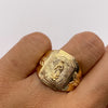 Anillo Virgen de guadalupe diamantado Oro amarillo 18k / Talla 9 /12 / 6,51 Gr / 5,3 mm