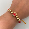 Pulsera tejida Herraje balon bolas lisas 7mm Oro amarillo 18k 2,4 Gr