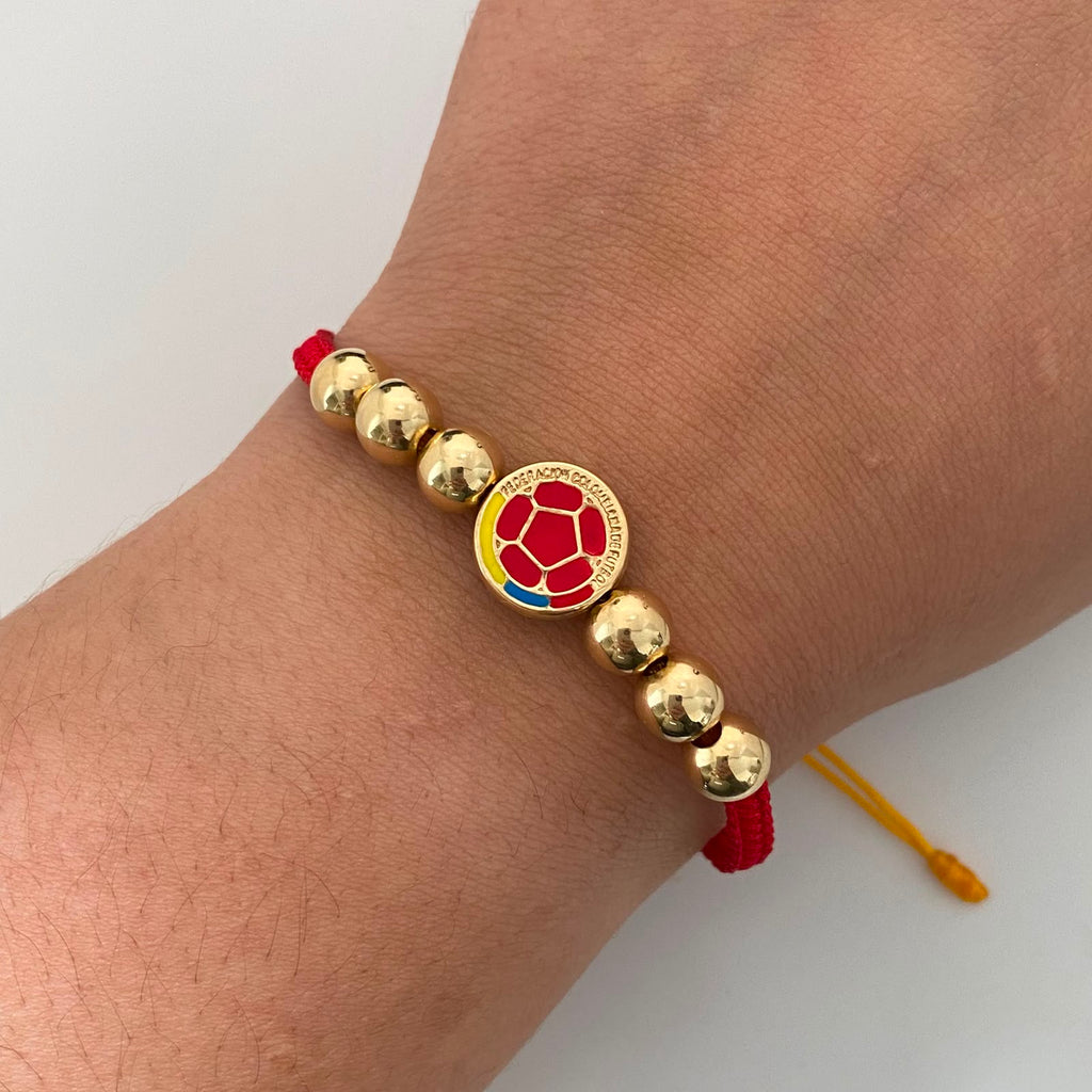 Pulsera tejida Herraje balon bolas lisas 7mm Oro amarillo 18k 2,4 Gr