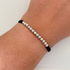 Pulsera tejida Bolas diamantadas 4mm Oro blanco 18k 1,2 Gr