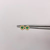 Topos corazón circones blancos y verde Oro amarillo 18k 0,9 Gr / 6,23 mm