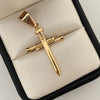 Dije cruz clavos lisos Oro amarillo 18k 4,2 Gr / 5 Cm